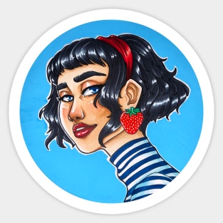 Strawberry Girl Sticker